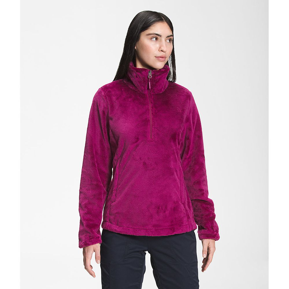 The North Face Pullover Womens Australia - The North Face Osito ¼ Zip Rose Snow (QSG-758069)